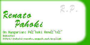 renato pahoki business card